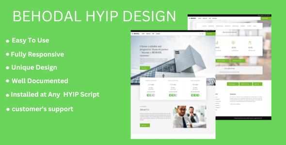 BEHODAL - HYIP WEBSITE TEMPLATE IN HTML